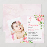 Rose Rose Blooms Fille Bébé Photo Baptême