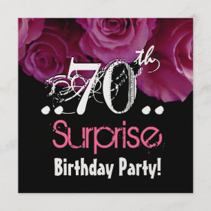 Invitation Rose Rose Bouquet 70e anniversaire surprise Metall