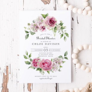 Invitation Rose rose Hydrangea Floral Arch Fête des mariées