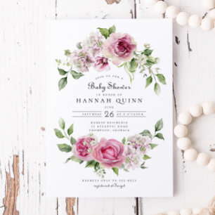 Invitation Rose rose Hydrangea Floral Arch Girl Baby shower