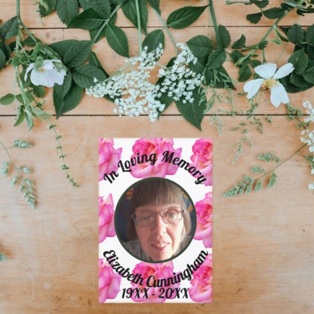 Invitation Rose rose Love Mémoire Photo avec Poem Memorial (Créateur téléchargé)