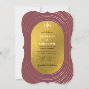 Invitation Rose rose & or moderne minimaliste Arch Mariage