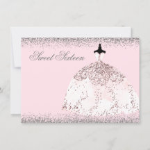 Rose Rose Or Parties scintillant Sweet 16 Invitati