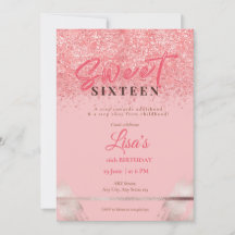 Rose rose pailleté anniversaire seize ans