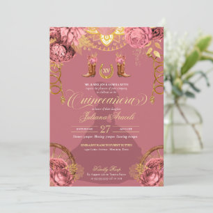 Invitation Rose rose rose Dusty Élégant Western Charro Quince
