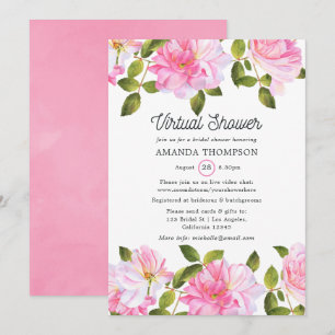 Invitation Rose Rose Rose Garden Douche virtuelle