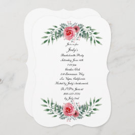 Invitation Rose Rose vert Foliage Bachelorette Party