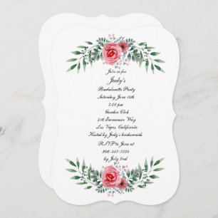 Invitation Rose Rose vert Foliage Bachelorette Party