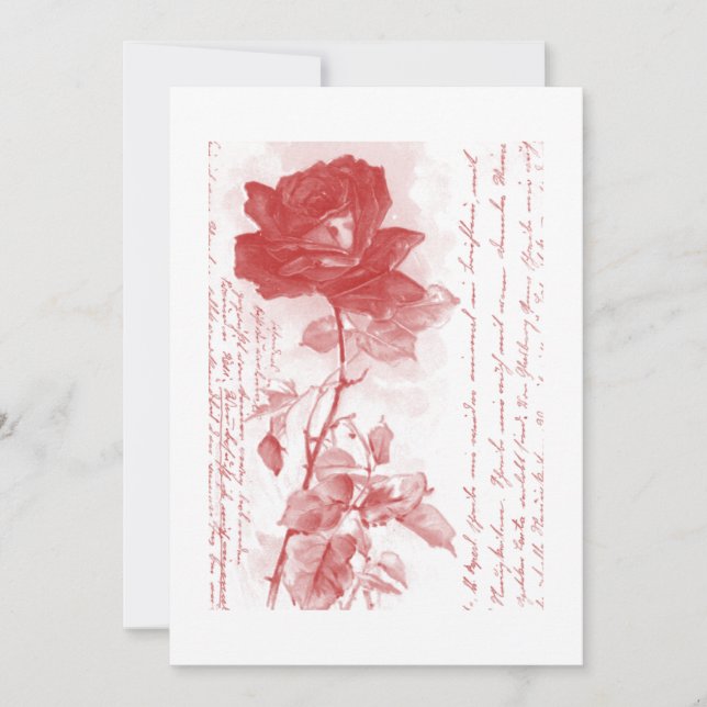 Invitation Rose Rouge (Devant)