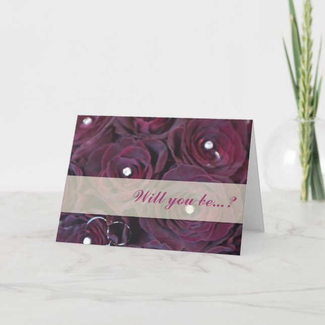 Invitation Rose rouge et diamant Pouvez-vous envoyer votre ca (Devant)