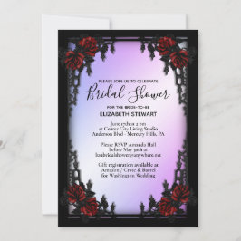 Invitation Rose rouge Fête des mariées gothique w Infos d'ins