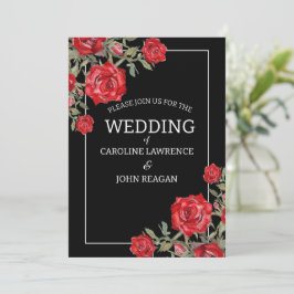 Invitation Rose rouge Mariage floral