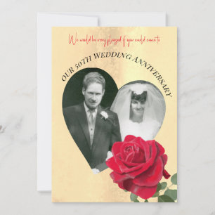 Invitation Rose Rouge personnalisé pour Anniversaire