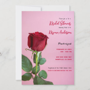 Invitation Rose rouge rose romantique Fête des mariées élégan