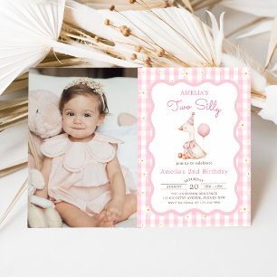 Invitation Rose Silly Goose Daisy En vichy 2e anniversaire Ph