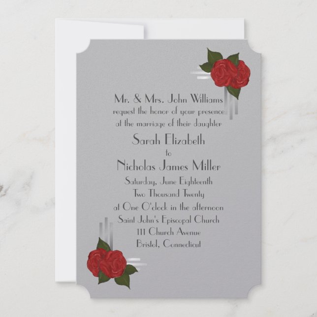 Invitation Rose simple et élégant (Devant)