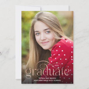 Invitation Rose simple Flourdissant Gold Type 1-Photo Grad Pa