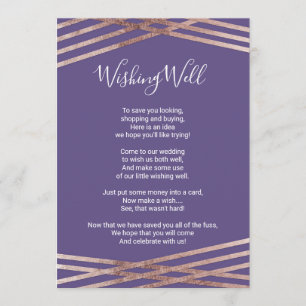 Invitation Rose simple Liner Or Violet Wishing well