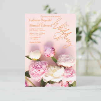 Invitation Rose simple Pony rose Mariage floral