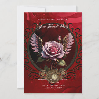 Invitation Rose Steampunk