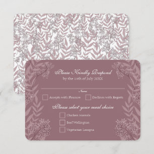 Invitation Rose Taupe Mariage Vintage Botanique
