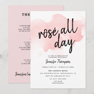Invitation Rose toute la journée Bachelorette Week-end Itinér