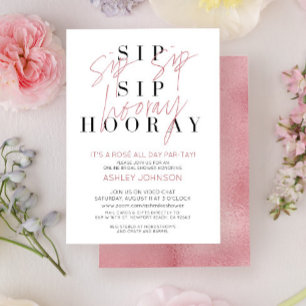 Invitation Rose toute la journée Typographie Fête des mariées