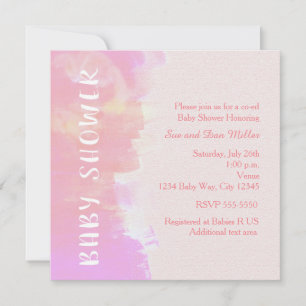 Invitation rose tropical aquarelle pour Baby Showe
