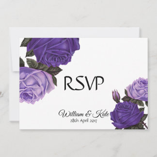 Invitation Rose ultra violet double face Mariage RSVP