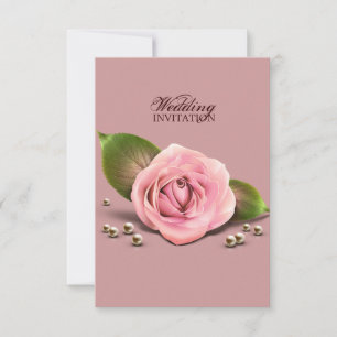 Invitation rose victorien poussiéreux fleur dusky rose mariag