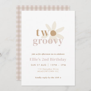 Invitation Rose vif "Deux Super" Boho Daisy 2e anniversaire