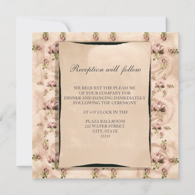 Invitation Rose vintage (Devant)