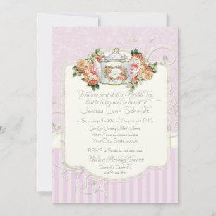 Invitation Rose vintage Floral Bouquet Fête des mariées perso