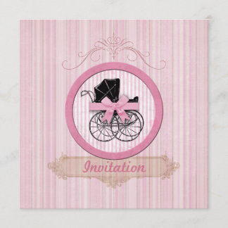 Invitation Rose vintage minable d'invitation de baby shower