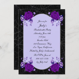 Invitation Rose violet Floral Spiderweb Bachelorette Party