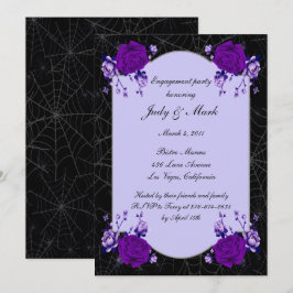 Invitation Rose violet Floral Spiderweb Engagement Party