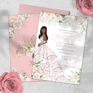 Invitation Roses blanches et roses blanches brillantes Sweet 