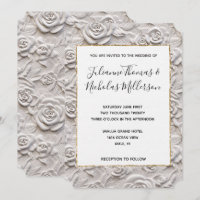 Roses blanches romantiques Faux Mariage en cuir