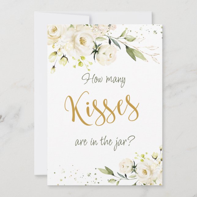 Invitation Roses blanches Voyez combien de baisers dans Jar (Devant)
