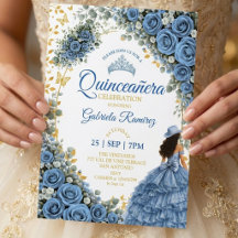 Roses Bleues de l'Ouest Dorées Quinceañera