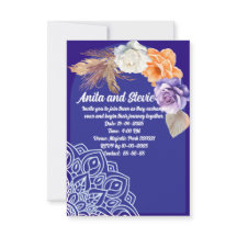 Roses bleus de la marine et mariage de mandala