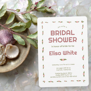 Invitation Roses Dainty fait main Fête des mariées sur mesure