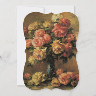 Invitation Roses dans un Vase de Renoir, Mariage Floral Vinta