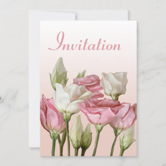 Invitation Roses d'aquarelle blanc et rose