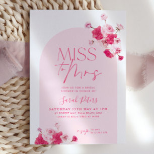 Invitation Roses de Fête des mariées florale rose moderne