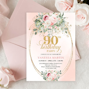 Invitation Roses de teint Timeless Blush Or Minimal 90e Anniv