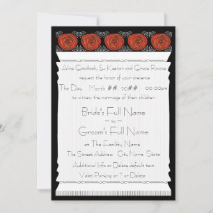 Invitation Roses désobéis (La Cérémonie Mariage)