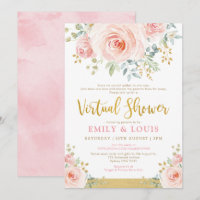 Roses en or rose vierge de Baby shower virtuel fém