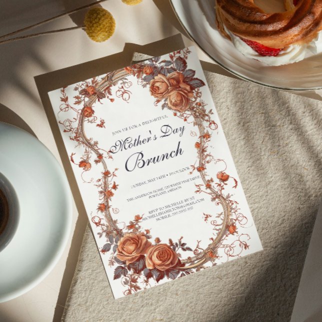 Invitation Roses et Brunches Brunch Fête des Mères (Créateur téléchargé)