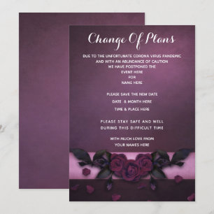 Invitation Roses et Pétales Gothiques Romantiques Changement 